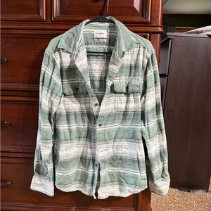 Goodfellow & Co Green and White Plaid Button Down Shirt
